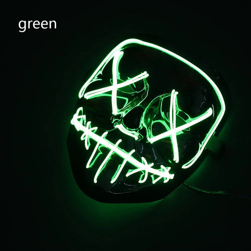 Glowing LED Halloween Mask – Light Up Cosplay Mask for Men & Women