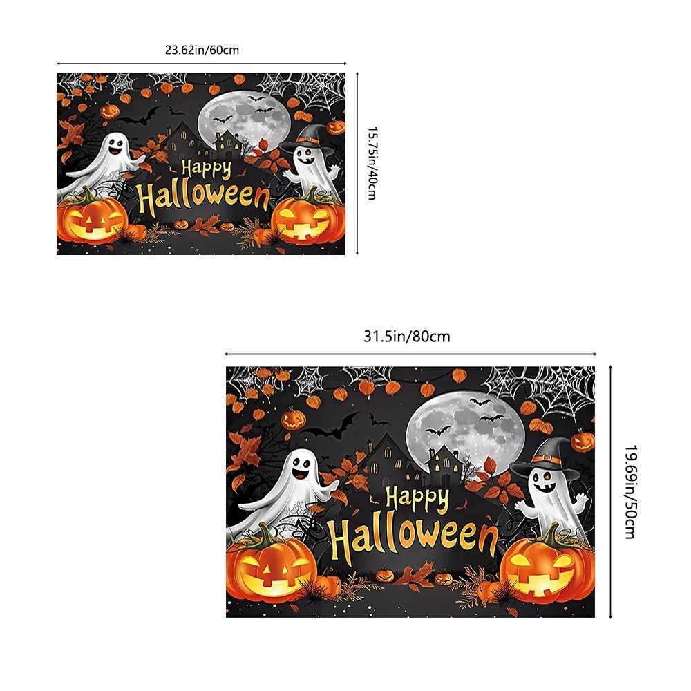 Halloween Pumpkin Ghost Doormat – Non-Slip Absorbent Rug for Entrance, Bedroom & Kitchen