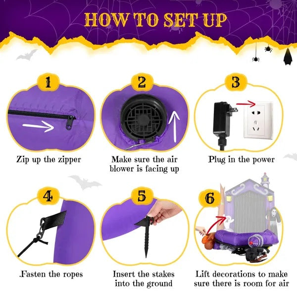 9.8FT Halloween Inflatable Haunted House Castle Archway – Outdoor Yard Decoration