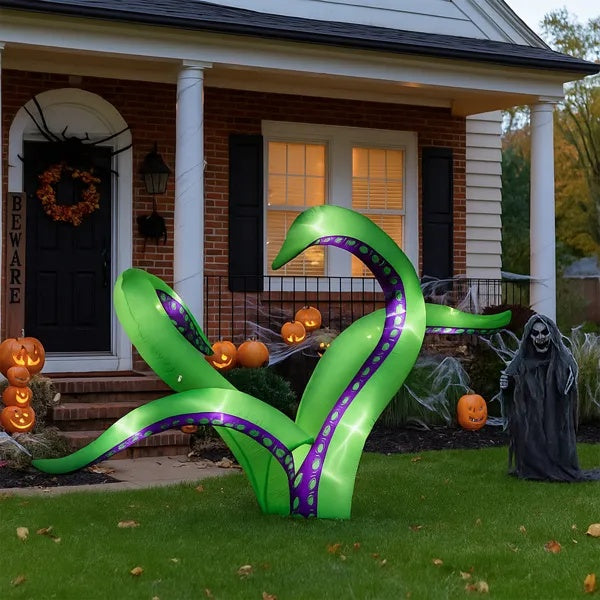 2 Pack Halloween Inflatable Octopus Tentacles – LED Blow-Up Hanging Outdoor Decoration