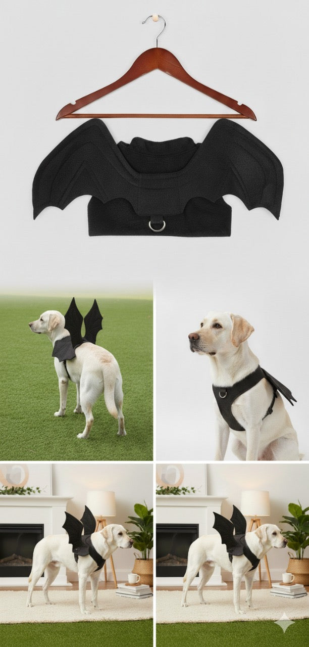 Halloween Bat Wings Pet Costume – RYPET Dog & Cat Outfit for Parties (Large)