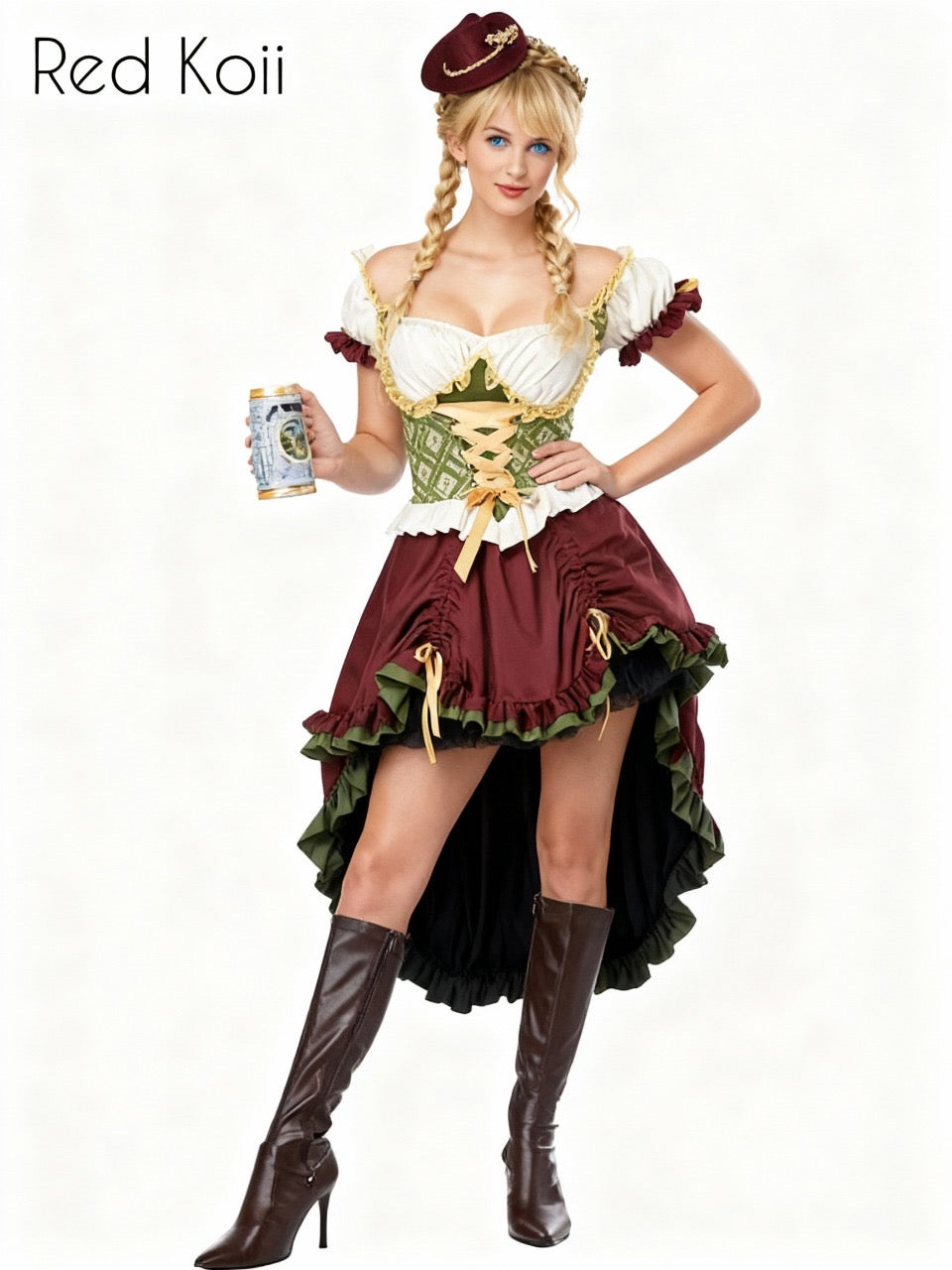 Festival Maid Costume – Vintage Oktoberfest Dress for Women, Halloween & Party Outfit