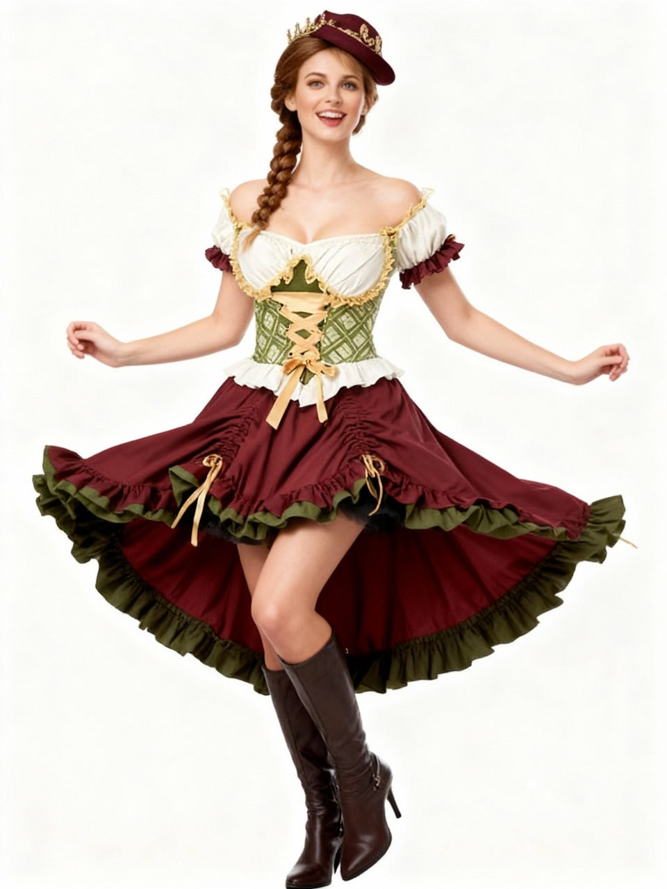 Festival Maid Costume – Vintage Oktoberfest Dress for Women, Halloween & Party Outfit