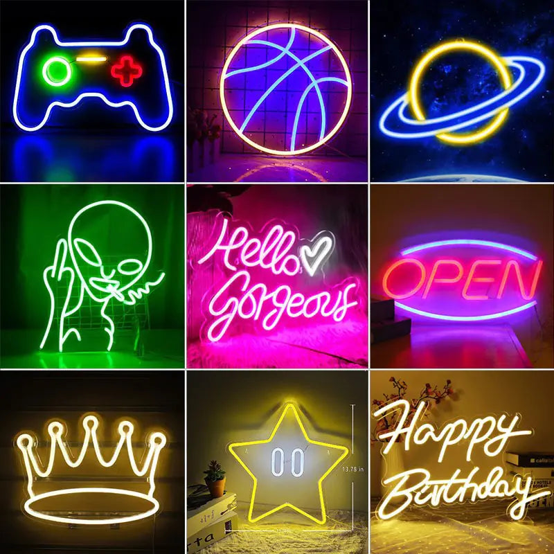 LED Transparent Backboard Neon Light β Modern Wall Decor Sign for Bedroom, Bar & Party