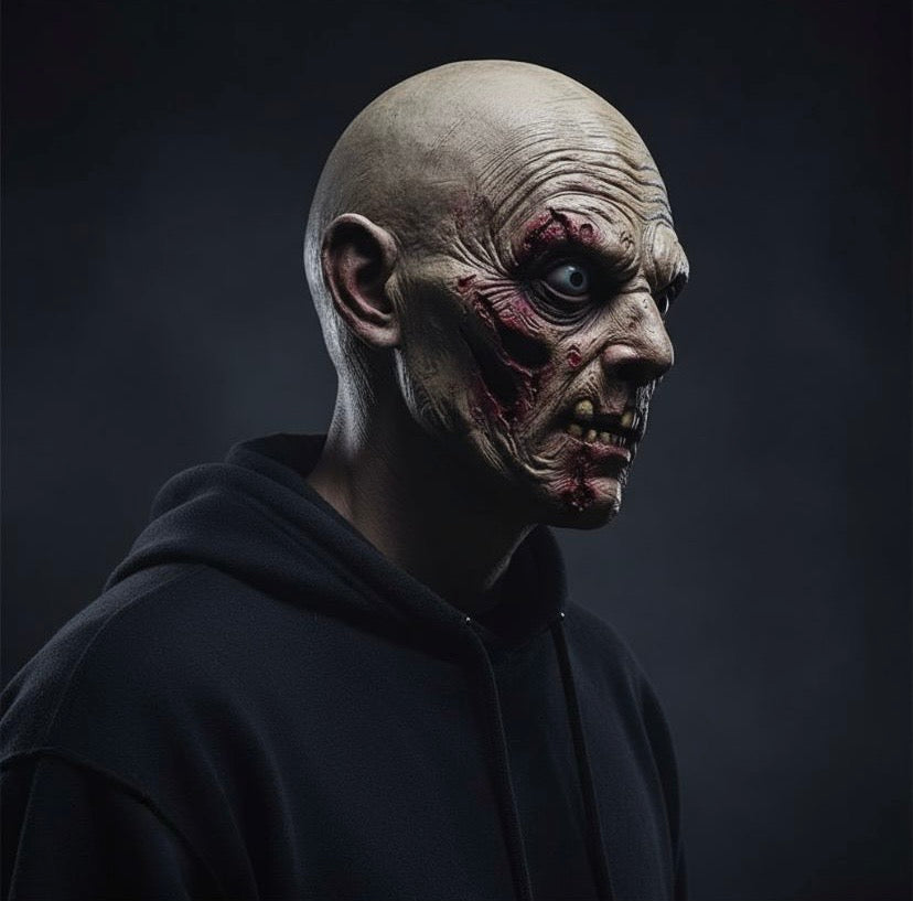 Eerie Latex Elder Zombie Mask – Realistic Halloween Horror Costume Accessory
