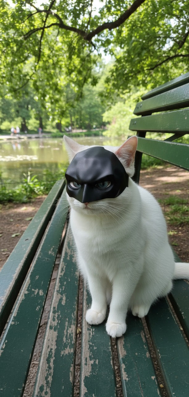 Black Cat Bat Mask for Cats β KXC Halloween Pet Costume Accessory (11cm / 4.3in)