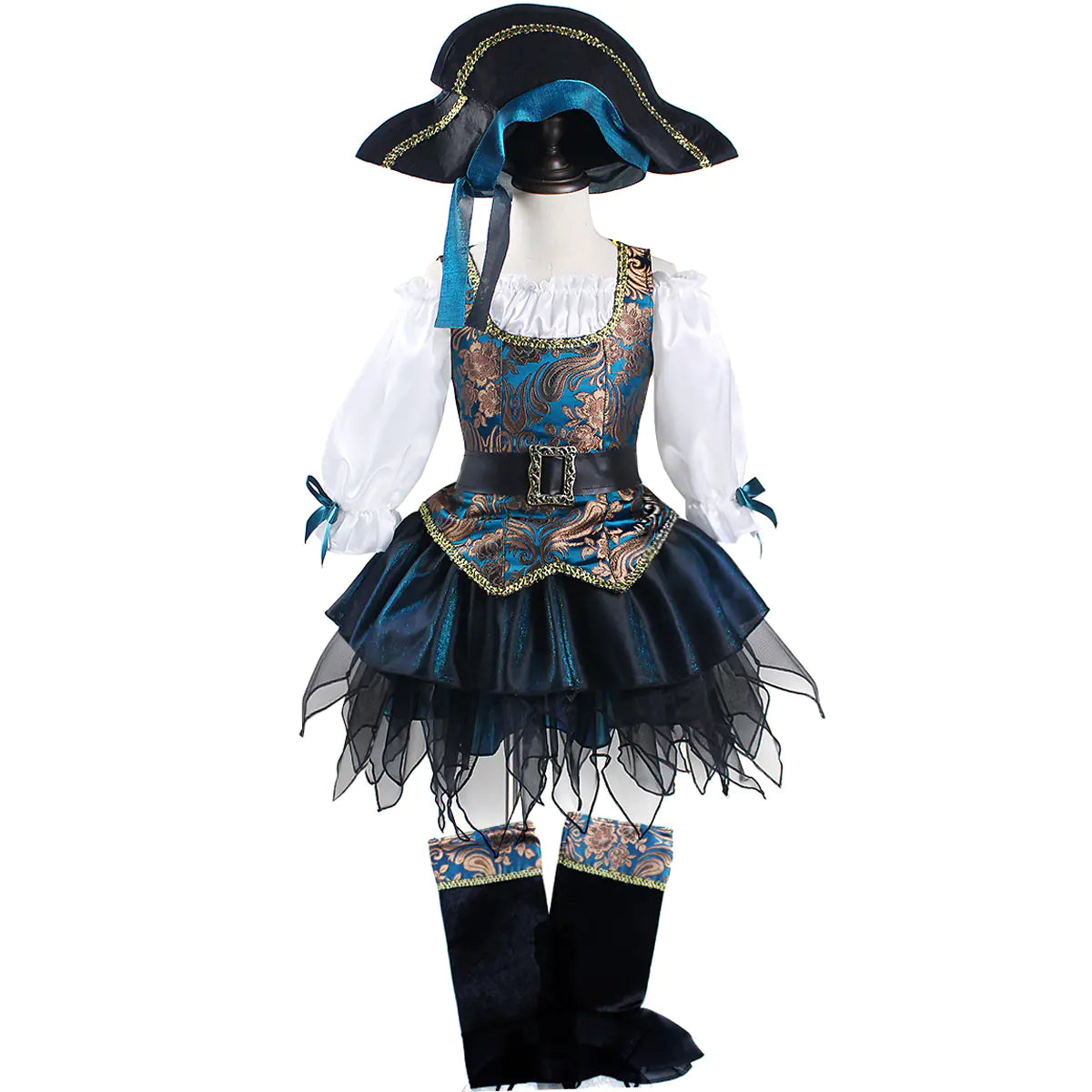 Little Girl Pirate Costume – Cute Halloween Role Play Outfit for Kids with Hat & Accessories