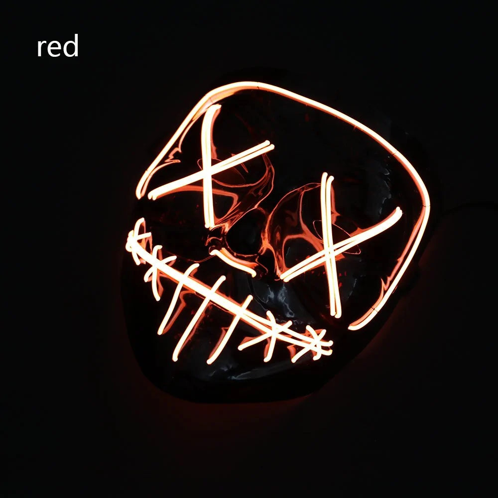 Glowing LED Halloween Mask – Light Up Cosplay Mask for Men & Women