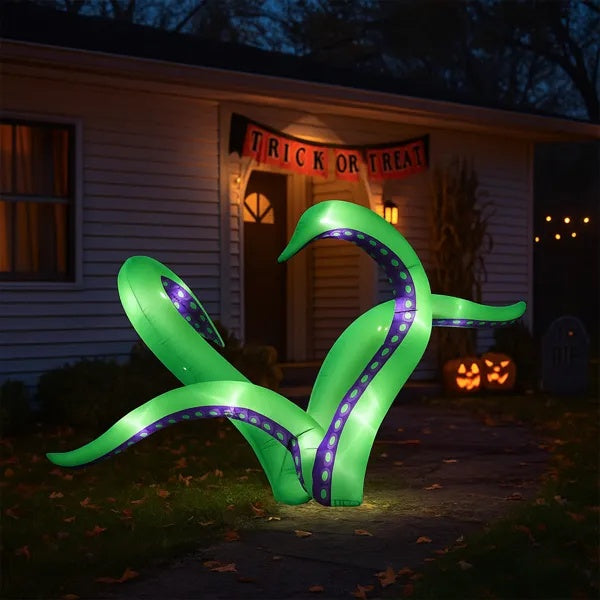 2 Pack Halloween Inflatable Octopus Tentacles – LED Blow-Up Hanging Outdoor Decoration