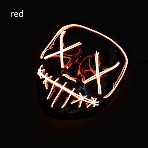 Glowing LED Halloween Mask – Light Up Cosplay Mask for Men & Women