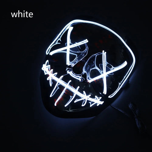 Glowing LED Halloween Mask – Light Up Cosplay Mask for Men & Women