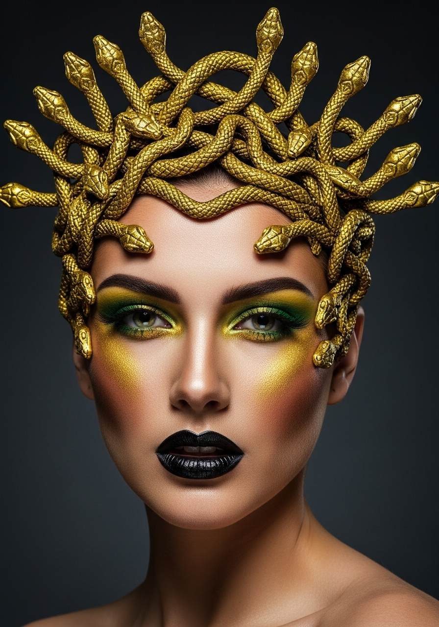 BARTOSI Medusa Snake Headband – Gold Snake Headpiece for Women’s Halloween Costume & Cosplay Accessories