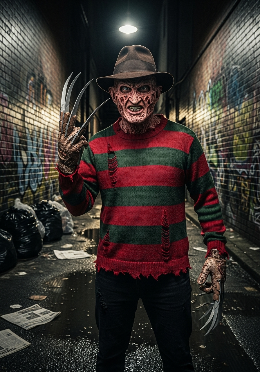 Freddy Halloween Costume Set – Scary Nightmare Horror Outfit for Adults