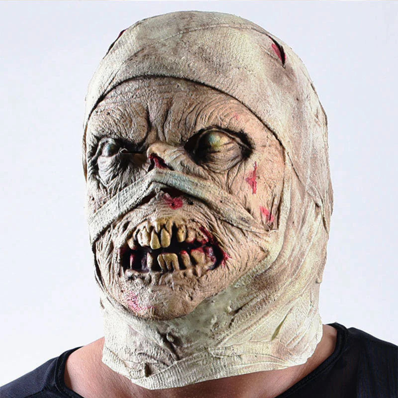 Halloween Zombie Mummy Horror Mask – Scary Latex Costume Prop for Adults