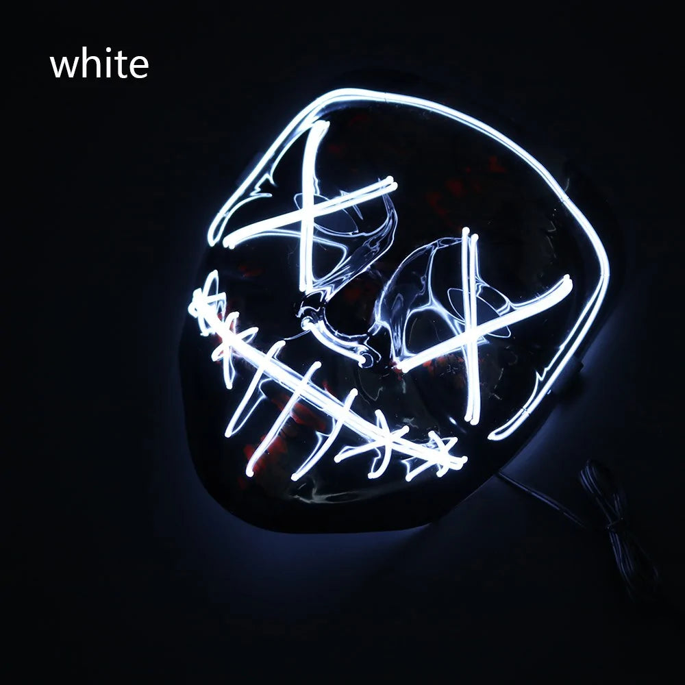 Glowing LED Halloween Mask – Light Up Cosplay Mask for Men & Women