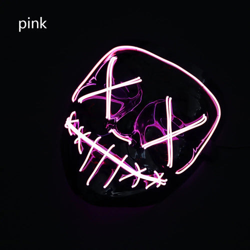 Glowing LED Halloween Mask – Light Up Cosplay Mask for Men & Women