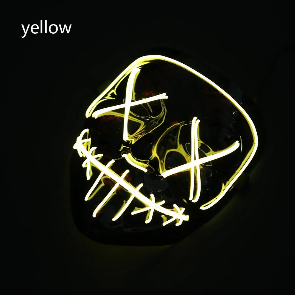 Glowing LED Halloween Mask – Light Up Cosplay Mask for Men & Women
