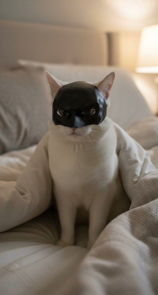 Black Cat Bat Mask for Cats – KXC Halloween Pet Costume Accessory (11cm / 4.3in)