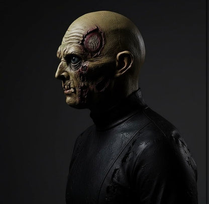 Eerie Latex Elder Zombie Mask – Realistic Halloween Horror Costume Accessory