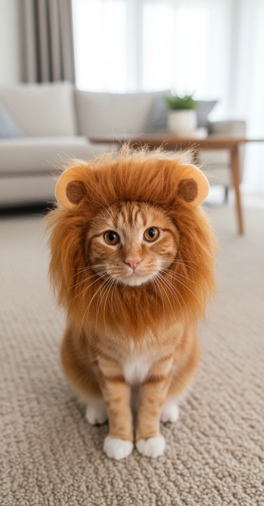 IKIATY Lion Mane Wig for Cats: Adjustable Halloween & Party Costume