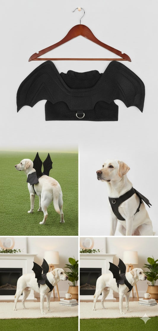 Halloween Bat Wings Pet Costume – RYPET Dog & Cat Outfit for Parties (Large)