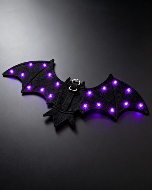 Halloween Dog Costume with Light-Up Bat Wings – Yoochee LED Pet Outfit for Dogs & Cats (Small)