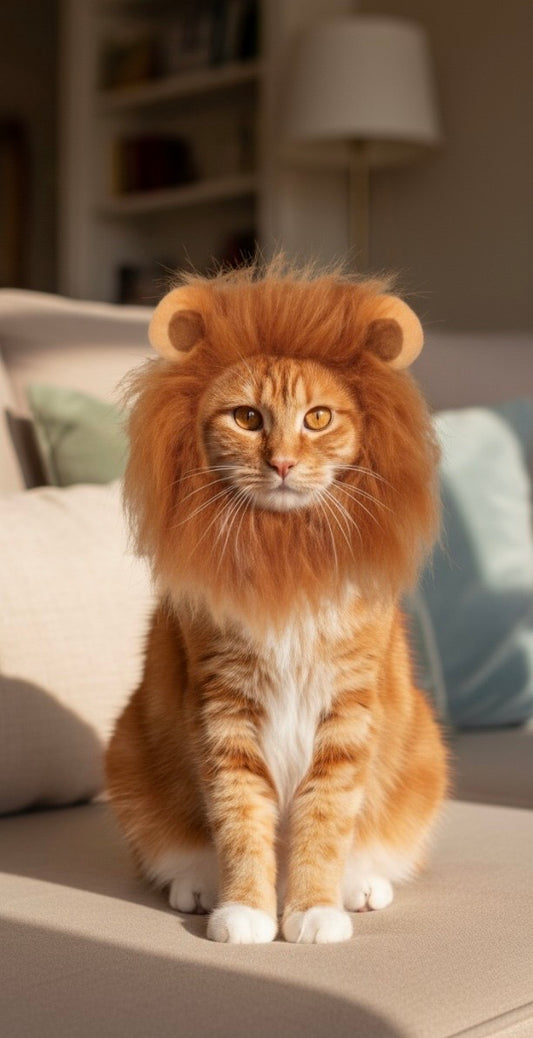 IKIATY Lion Mane Wig for Cats: Adjustable Halloween & Party Costume