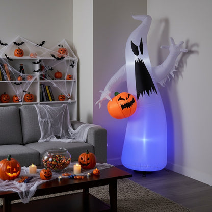 5FT Halloween Inflatable Ghost with Pumpkin – LED Lighted Outdoor Yard Decoration