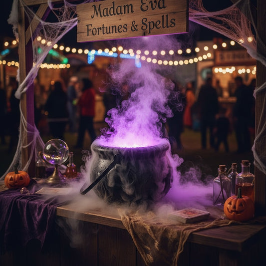 Halloween Witch Pot Smoke Machine – LED Color-Changing Humidifier Creepy Party Decor