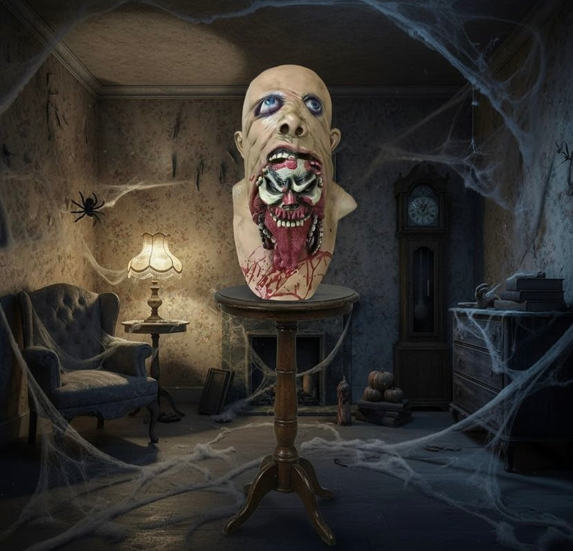 Ghastly Zombie Doll Mask – Scary Halloween Horror Costume for Adults