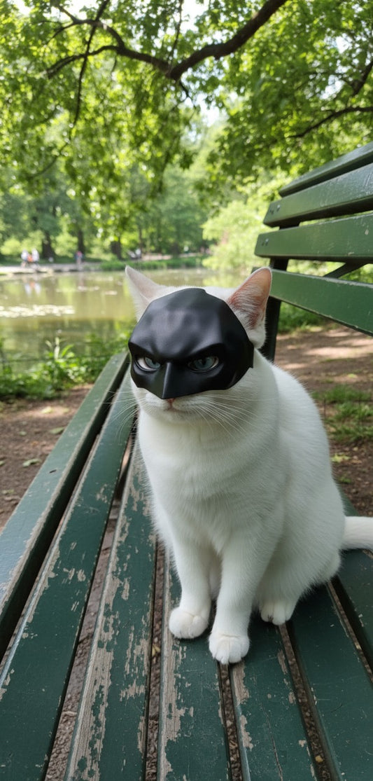 Black Cat Bat Mask for Cats – KXC Halloween Pet Costume Accessory (11cm / 4.3in)