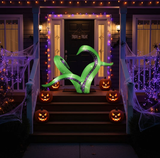 2 Pack Halloween Inflatable Octopus Tentacles – LED Blow-Up Hanging Outdoor Decoration