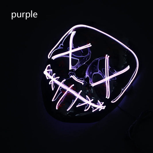 Glowing LED Halloween Mask – Light Up Cosplay Mask for Men & Women
