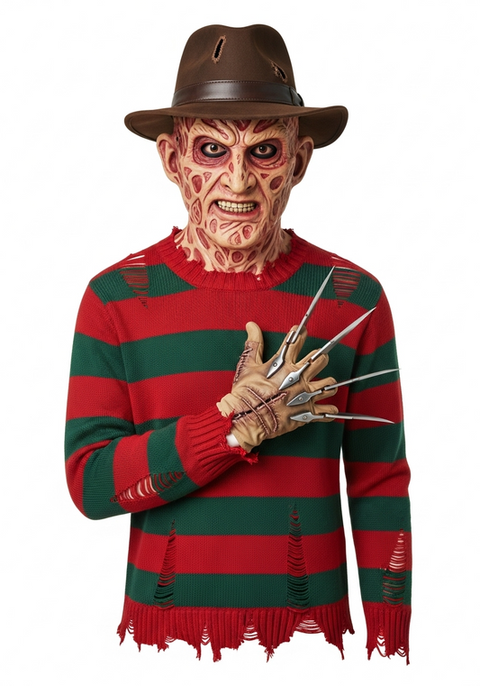 Freddy Halloween Costume Set – Scary Nightmare Horror Outfit for Adults
