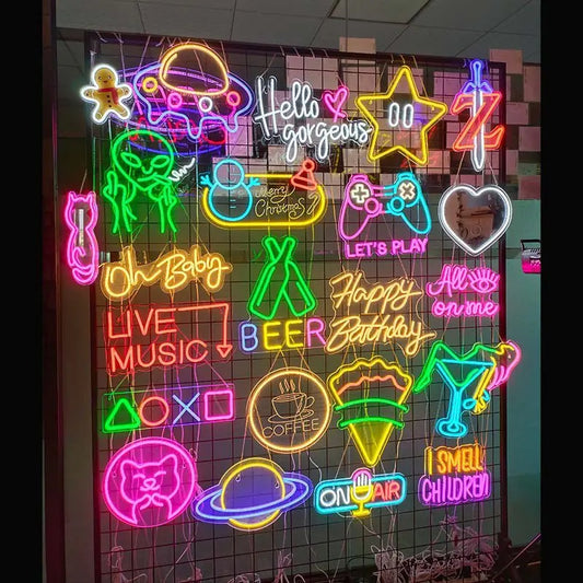 LED Transparent Backboard Neon Light – Modern Wall Decor Sign for Bedroom, Bar & Party