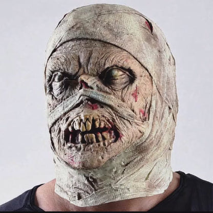 Halloween Zombie Mummy Horror Mask – Scary Latex Costume Prop for Adults