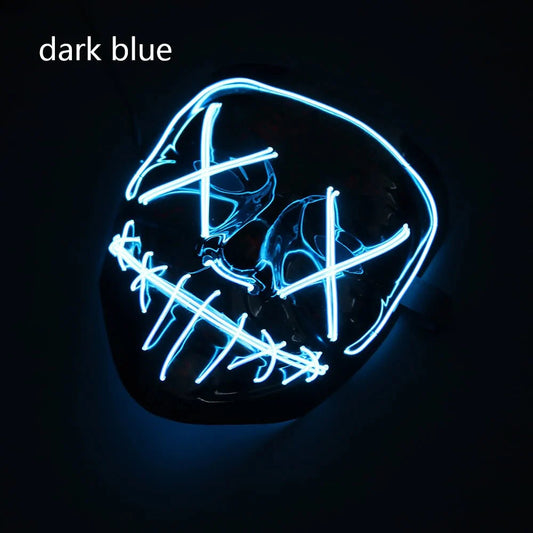 Glowing LED Halloween Mask – Light Up Cosplay Mask for Men & Women